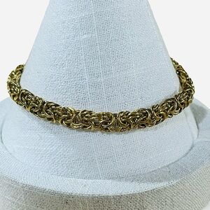 Gold Vermeil 925 Itaor Made in Italy Byzantine Link Adjustable Bolo Bracelet